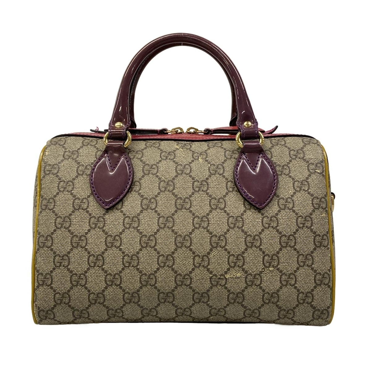 【新着】【中古】GUCCI(グッチ) GGスプリーム ハンドバック ベージュ×エボニー×マルチ なめし革