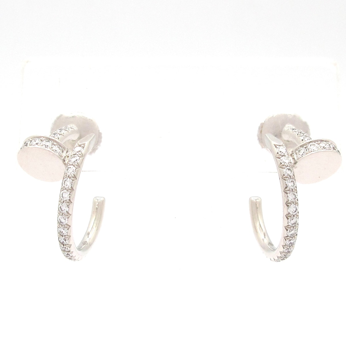 【中古】Cartier(カルティエ) ジュストアンクル スモール ピアス K18WG×ダイヤモンド