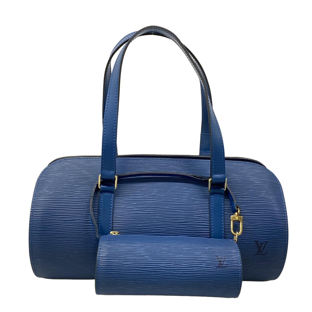 【新着】【中古】LOUIS VUITTON(ルイヴィトン) スフロ ハンドバッグ トレドブルー レザー