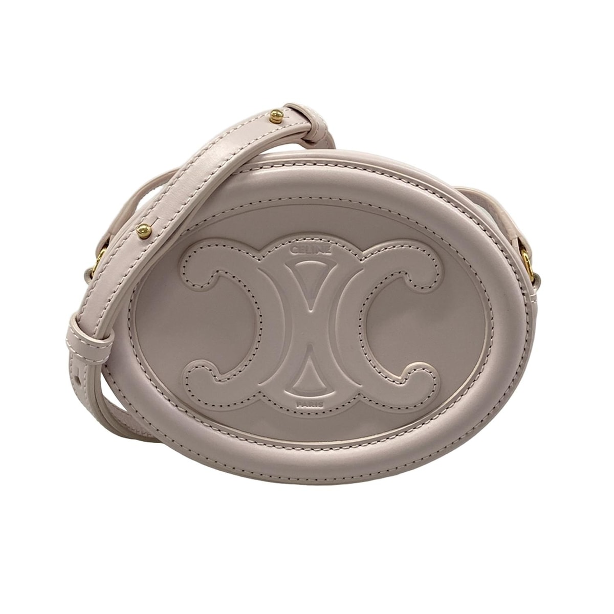【新着】【中古】CELINE(セリーヌ) クロスボディ オーバルパース キュイル トリオンフ ショルダーバッグ ミニバッグ ライトピンク