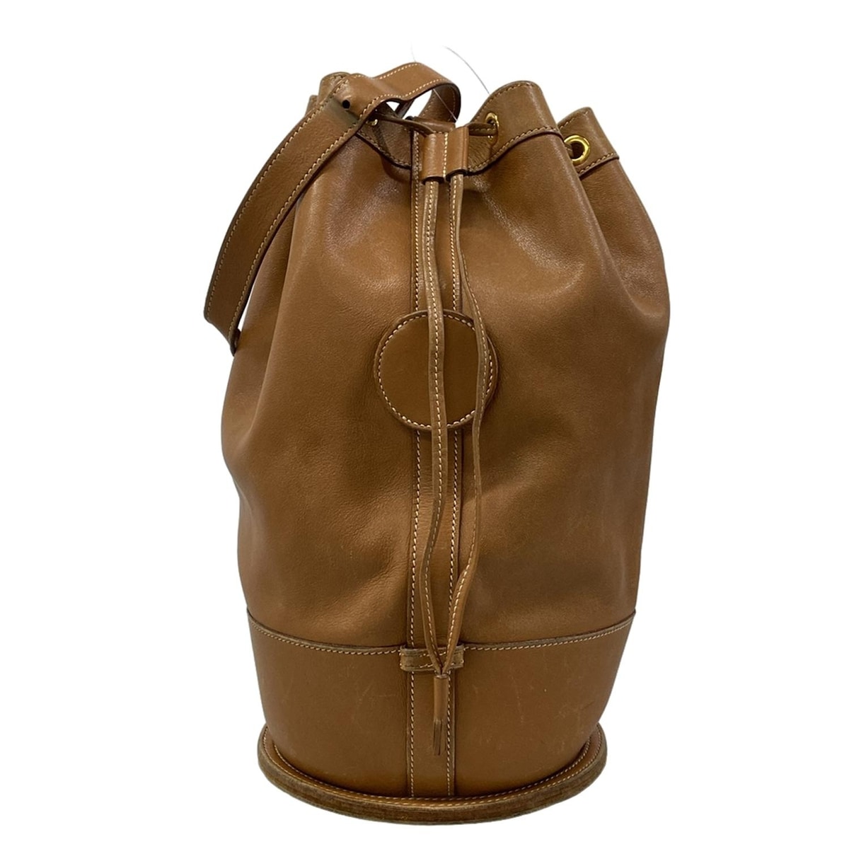 【中古】HERMES(エルメス) スタンディ ショルダーバッグ ゴールド金具 ゴールド レザー