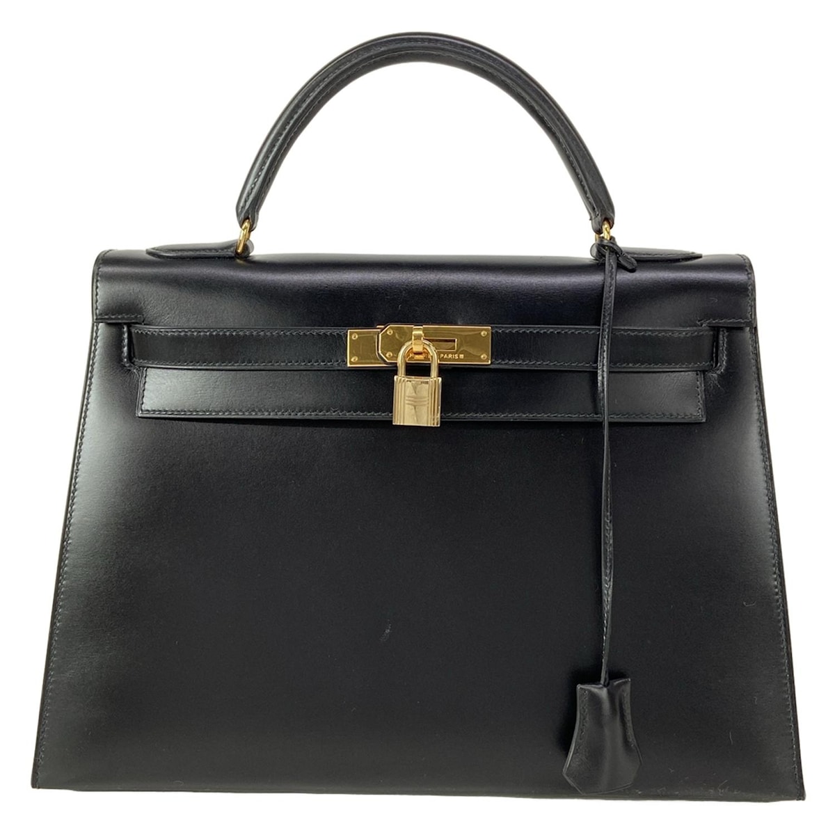 【新着】【中古】HERMES(エルメス) ケリー32 ハンドバッグ 外縫い/ゴールド金具 黒