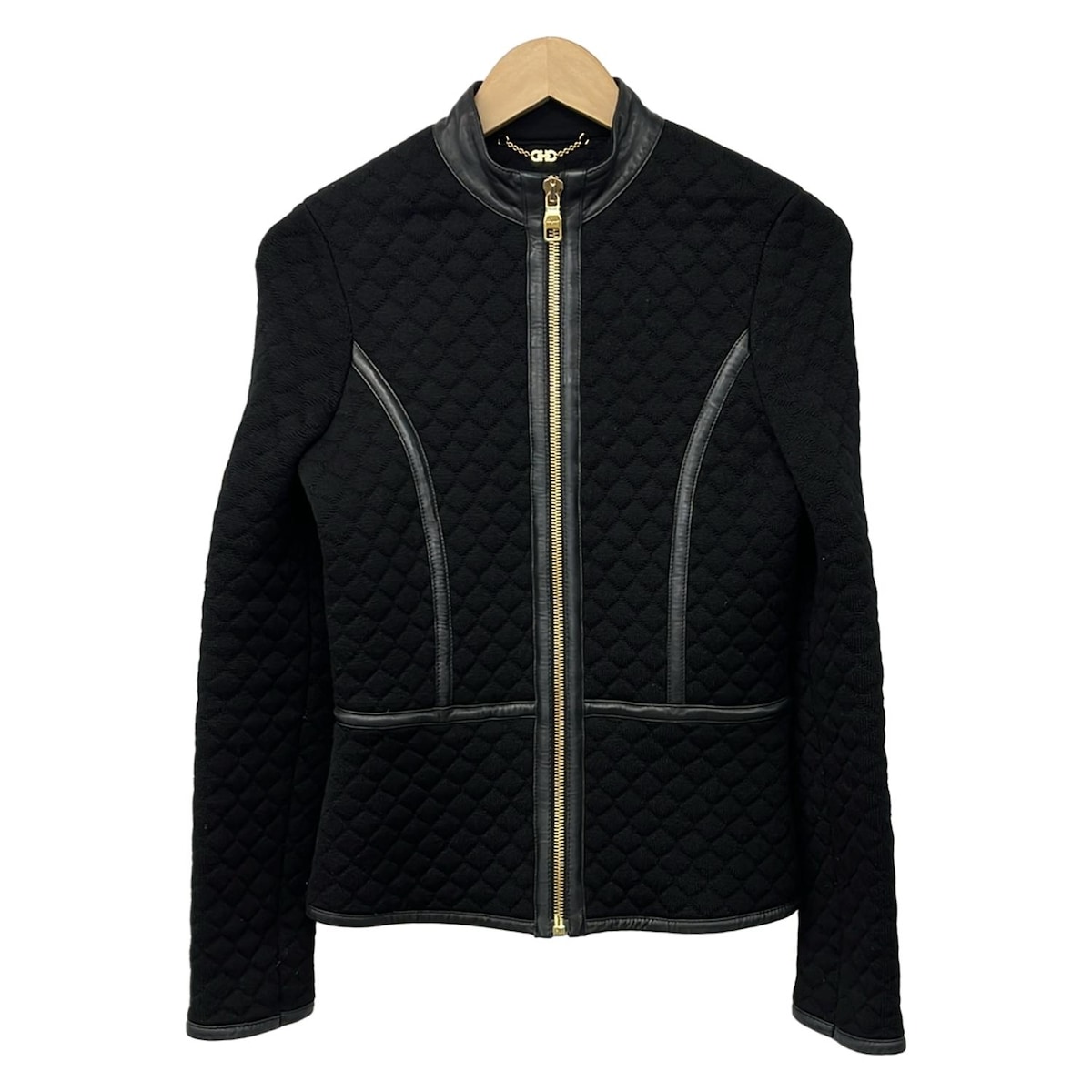 【新着】【中古】FERRAGAMO/SalvatoreFerragamo(サルバトーレフェラガモ) ブルゾン ニット/レザー/冬物 黒 10,010円