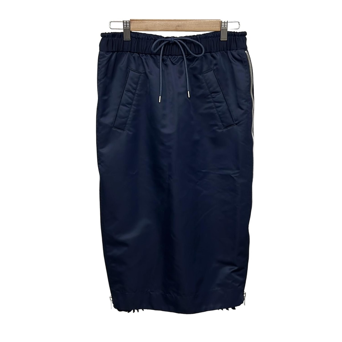 【新着】【中古】Sacai(サカイ) ロングスカート プリーツ/2way/ウエストゴム ネイビー