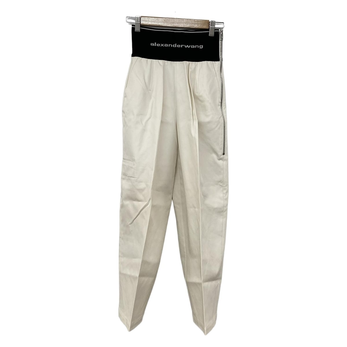 【新着】【中古】ALEXANDER WANG(アレキサンダーワン) パンツ フルレングス/ウエストゴム 白×黒