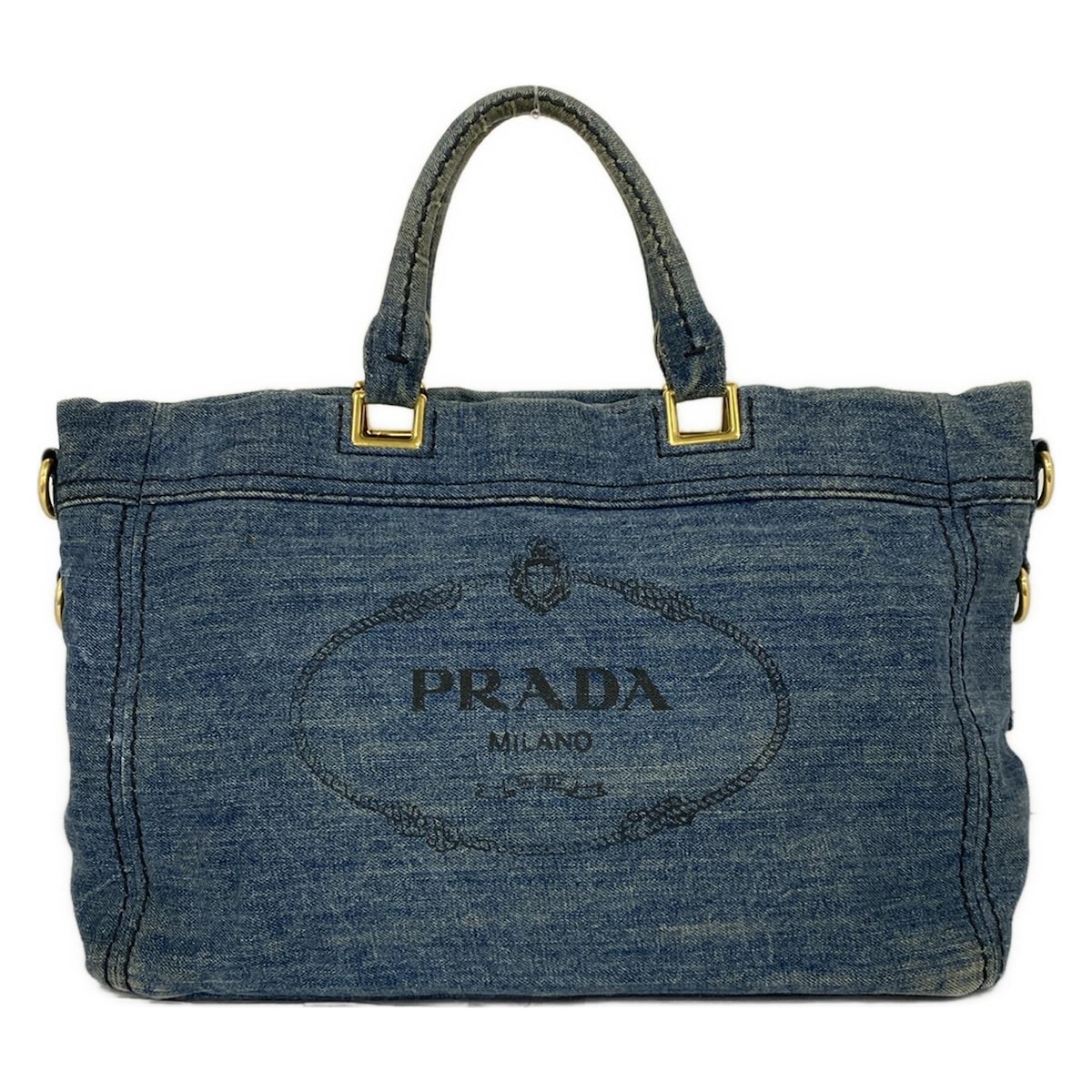 【新着】【中古】PRADA(プラダ) CANAPA トートバッグ 革タグ ネイビー 43,633円