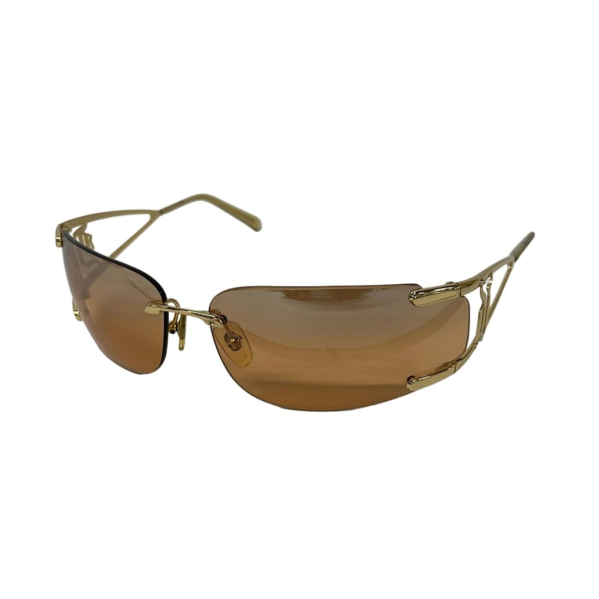 【中古】VERSACE(ヴェルサーチ) サングラス ブラウン×ゴールド