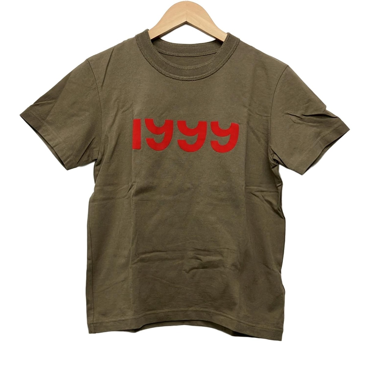 【中古】Sacai(サカイ) 半袖Tシャツ フロッキープリント/1999 カーキ×レッド