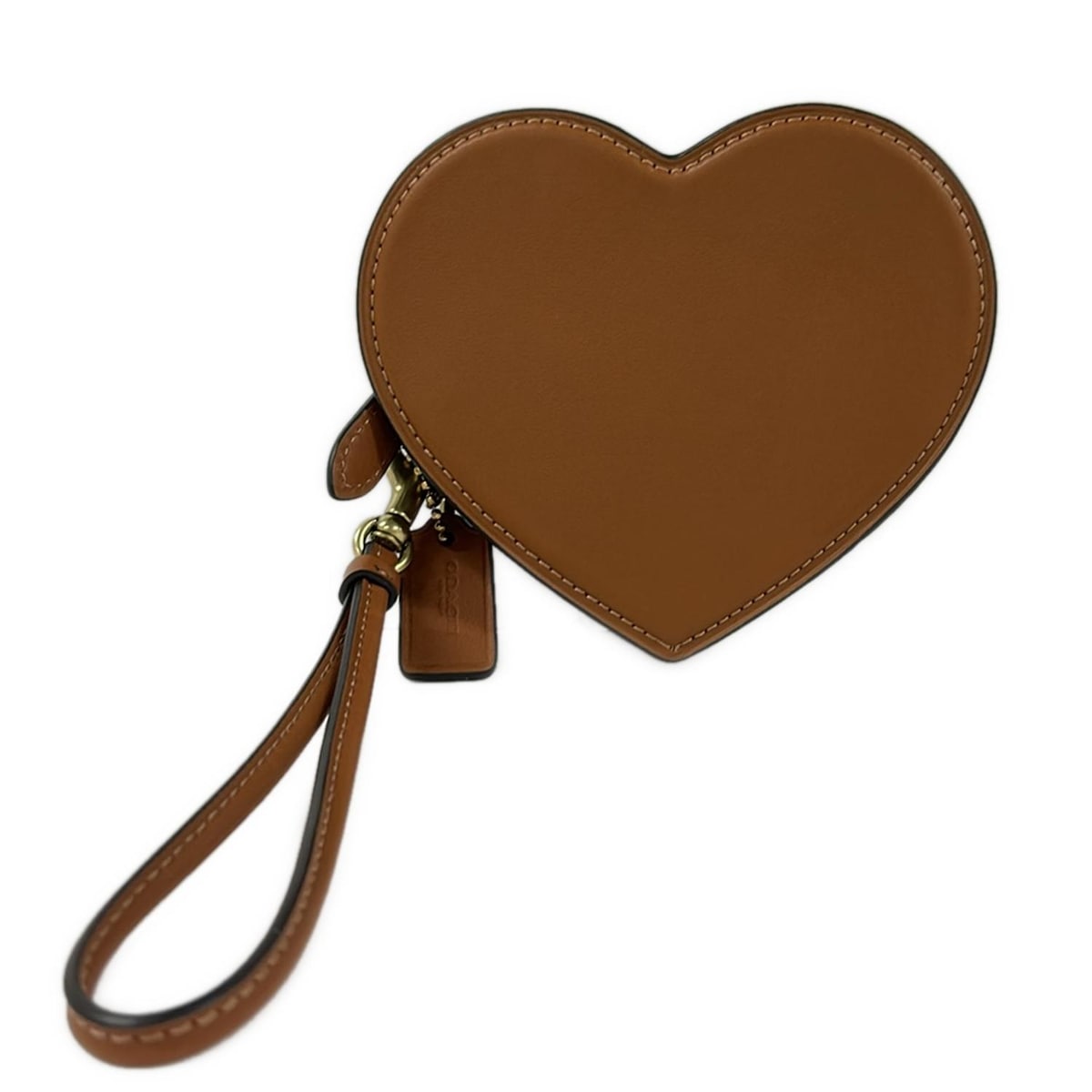 【新着】【中古】COACH(コーチ) ハート コイン パース コインケース ブラウン レザー