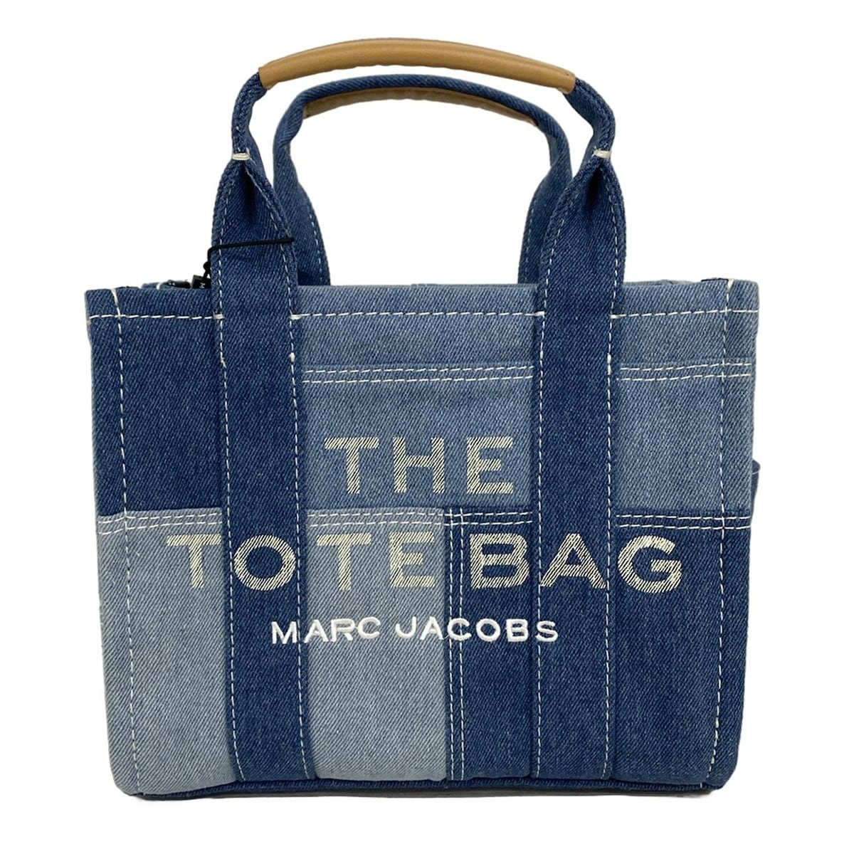 【新着】【中古】MARC JACOBS(マークジェイコブス) ザ デニム トート バッグ スモール ハンドバッグ ネイビー×ライトブルー×マルチ レザー