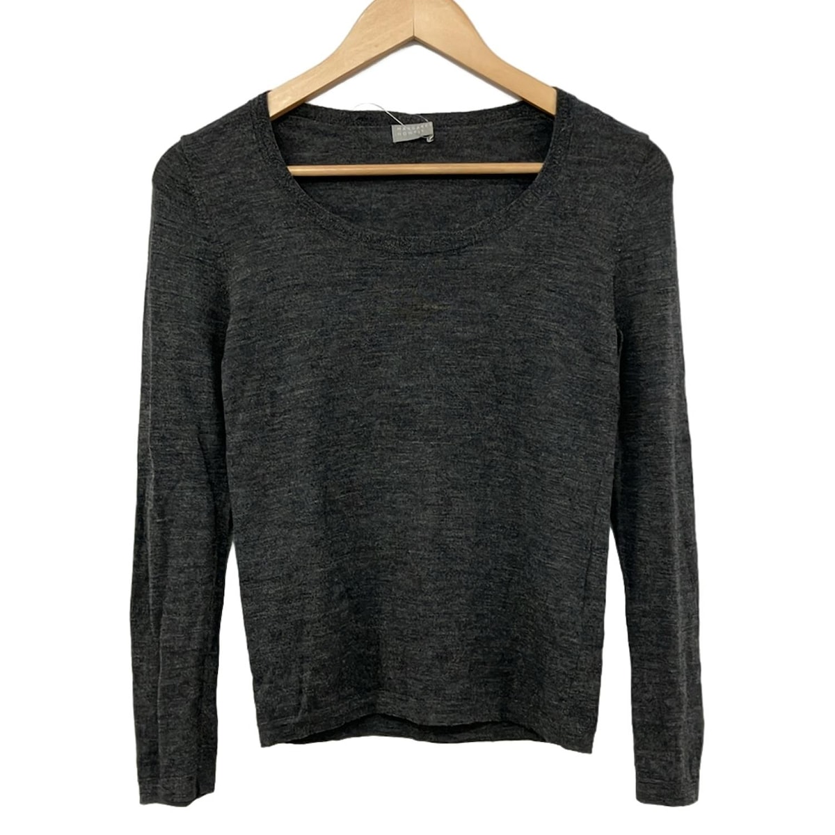 【中古】MargaretHowell(マーガレットハウエル) 長袖セーター クルーネック ダークグレー