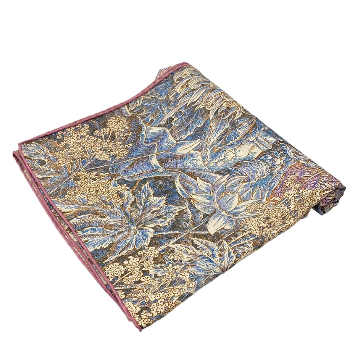 【新着】【中古】HERMES(エルメス) カレジェアン/カレ140 ストール(ショール) all' ORTO BOTANICO di PALERMO(パレルモの植物園にて)/2024AW グレーベージュ×ライトパープル×マルチ カシミヤ、シルク