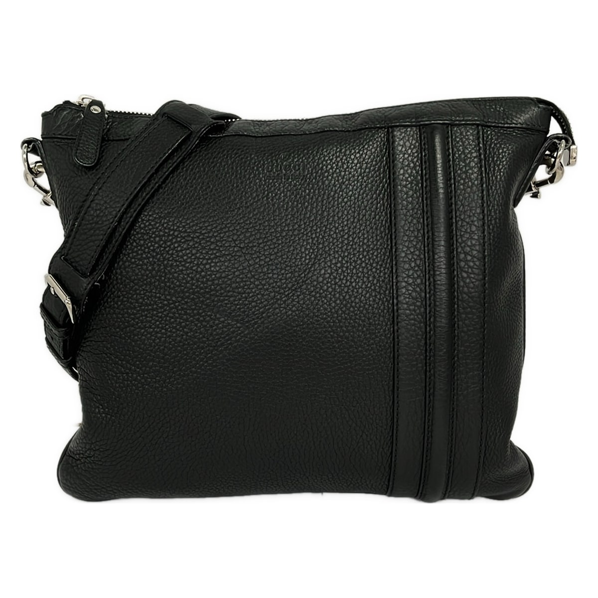 【中古】GUCCI(グッチ) ショルダーバッグ 同盟罷工さあ美着脱可 黒 なめし革