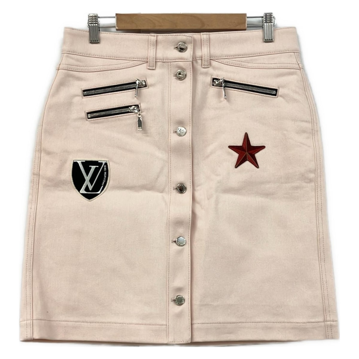 【新着】【中古】LOUIS VUITTON(ルイヴィトン) 巻きスカート ひざ丈/デニム/ワッペン ピンク 26,036円