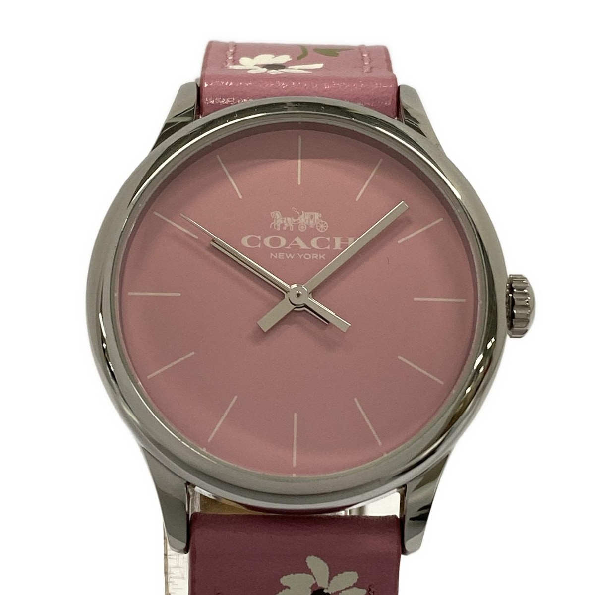 【新着】【中古】COACH(コーチ) 腕時計 花柄 ピンク