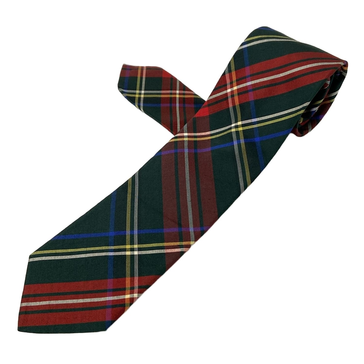 【新着】【中古】PaulSmith(ポールスミス) ネクタイ チェック柄 ダークグリーン×レッド×マルチ
