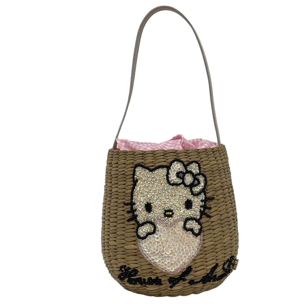 【新着】【中古】House of AnLi(ハウスオブアンリ) ハンドバッグ ハローキティ ベージュ×アイボリー×マルチ レザー