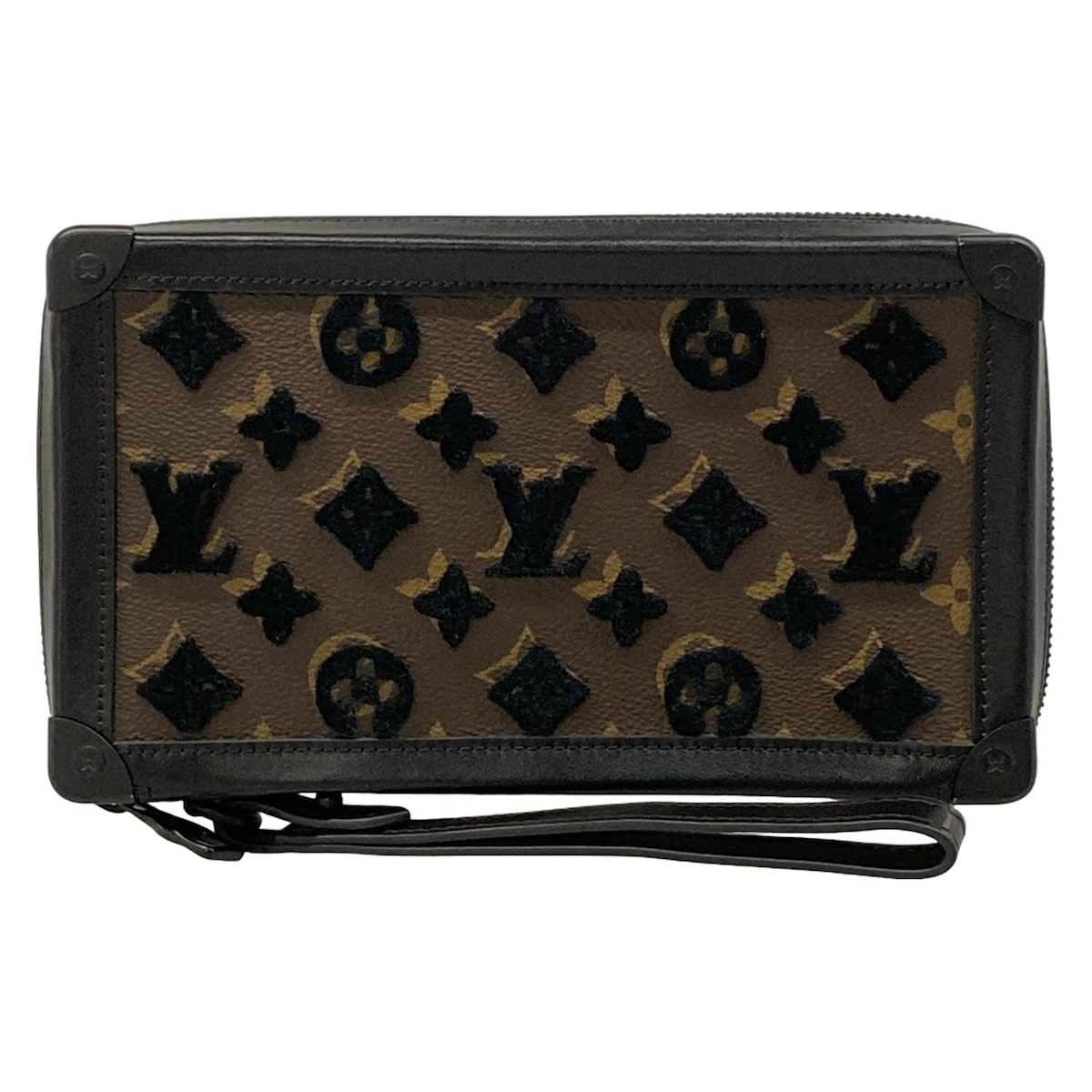 【新着】【中古】LOUIS VUITTON(ルイヴィトン) ソフトトランククラッチ クラッチバッグ ノワール