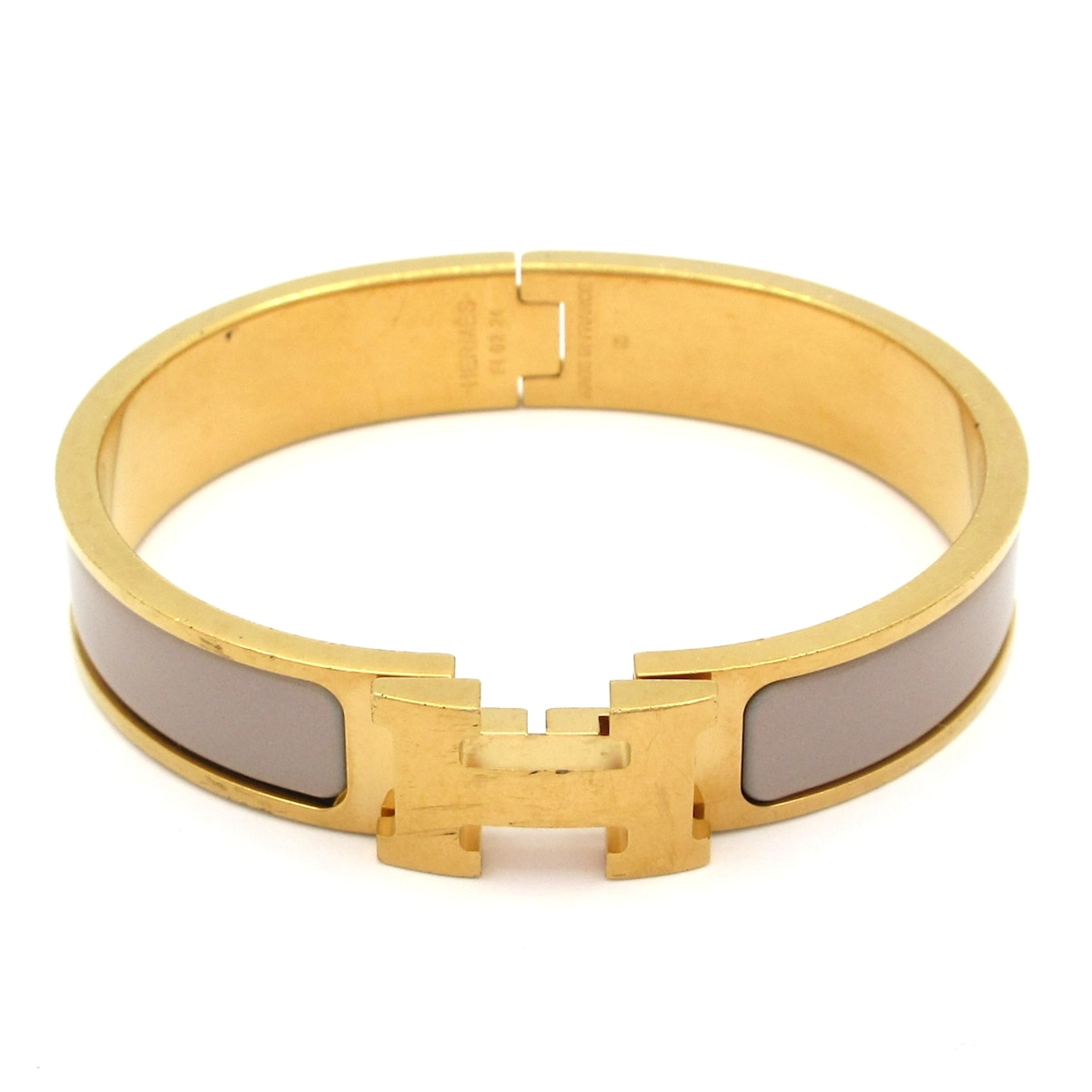 【新着】【中古】HERMES(エルメス) クリックH バングル ゴールド×ベージュ