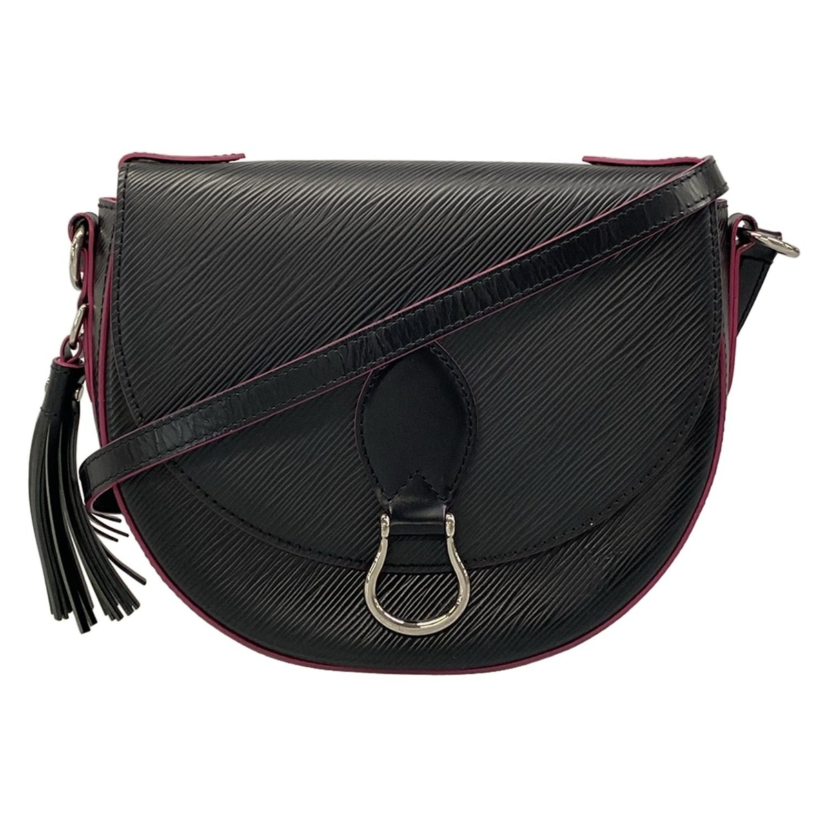 【新着】【中古】LOUIS VUITTON(ルイヴィトン) サン・クルー ショルダーバッグ ノワール レザー