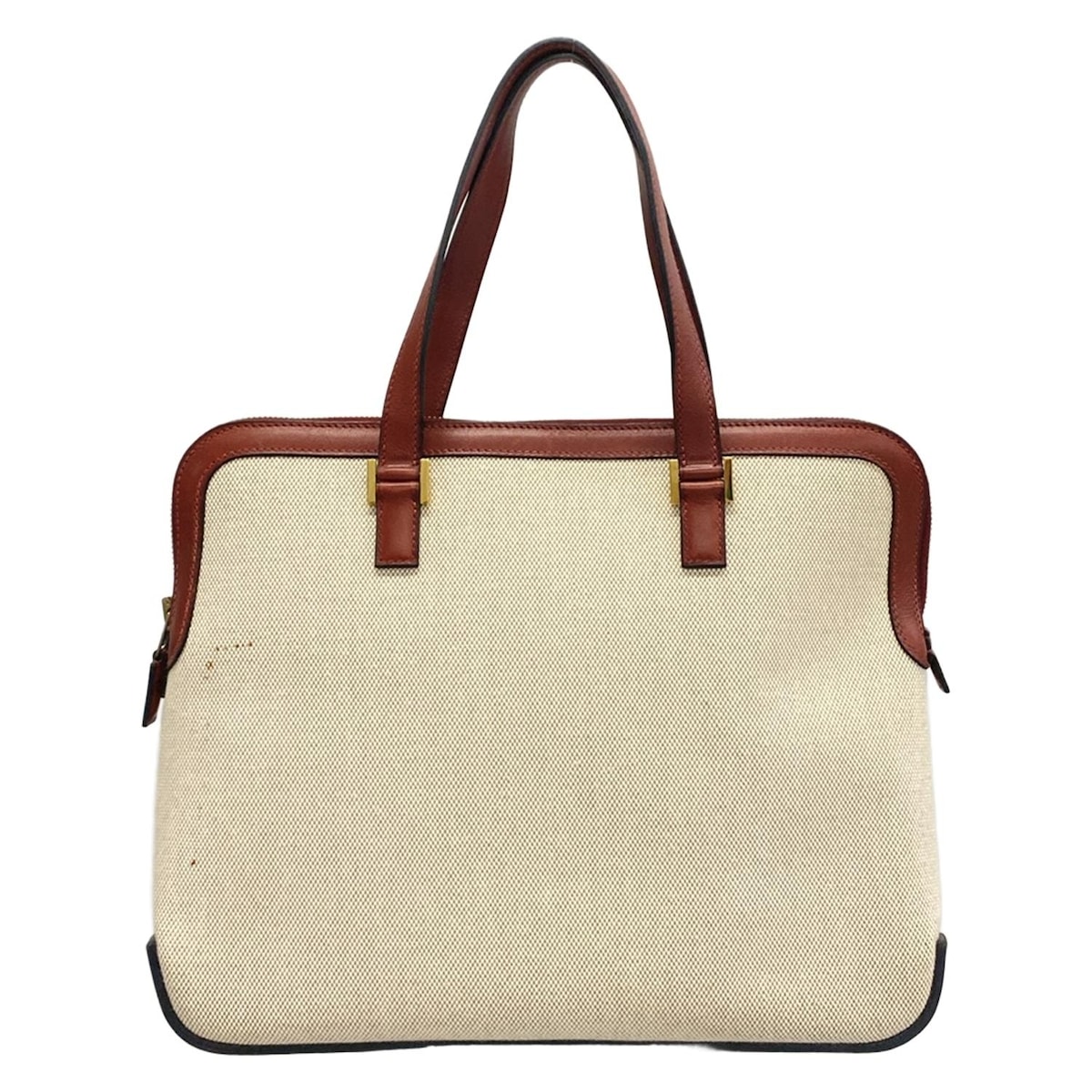 【新着】【中古】HERMES(エルメス) エスカパーダ ハンドバッグ ゴールド金具 アイボリー×ルージュアッシュ レザー