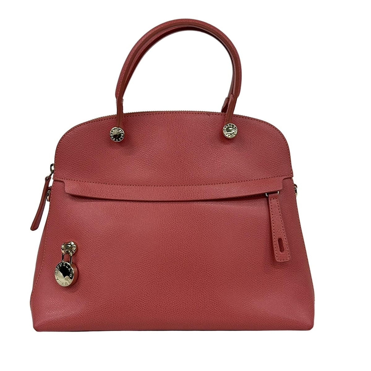【新着】【中古】FURLA(フルラ) パイパー ハンドバッグ ピンク レザー