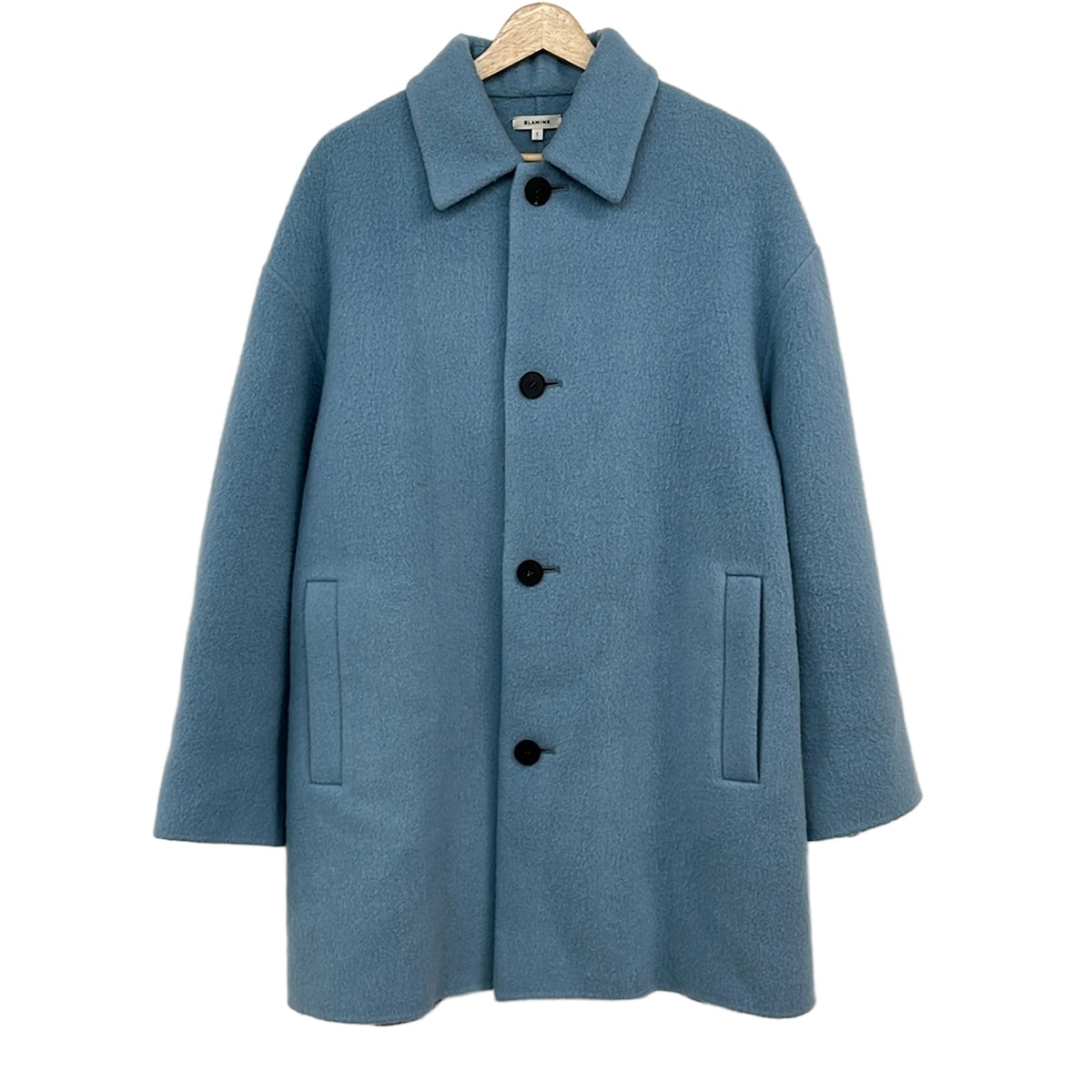 【新着】【中古】BLAMINK(ブラジャーミンクのコート) 厚地の外套 冬物 ともし火青色 レディースファッション-コート・ジャケット