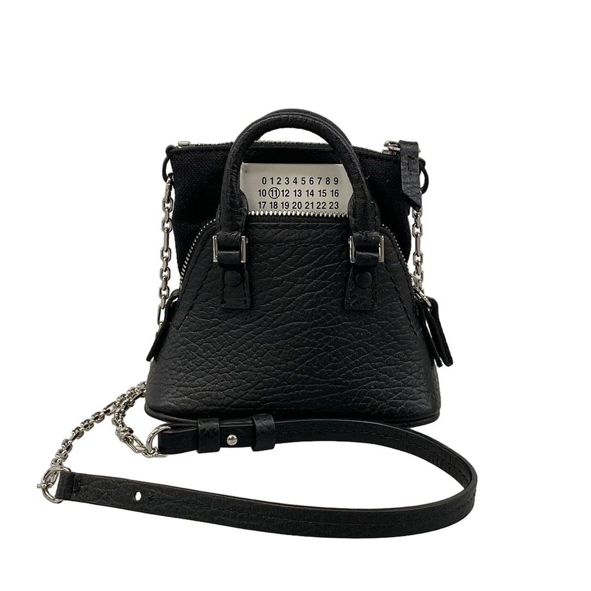 【新着】【中古】Maison Margiela(メゾンマルジェラ) 5AC ベビー ショルダーバッグ 2023年/チェーンショルダー/ミニバッグ 黒 コットン、レザー