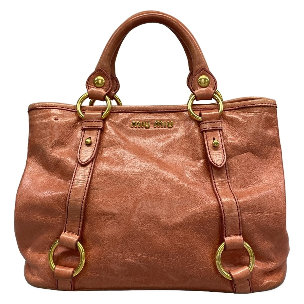 【新着】【中古】miumiu(ミュウミュウ) トートバッグ ピンク レザー