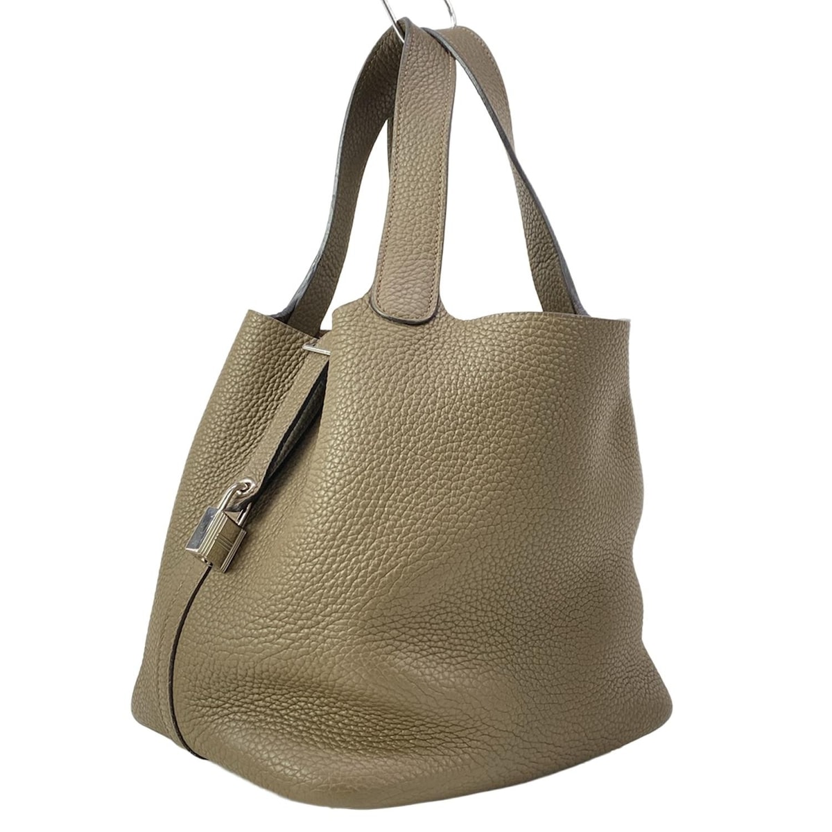 【新着】【中古】HERMES(エルメス) ピコタンロックMM トートバッグ シルバー金具 トープ
