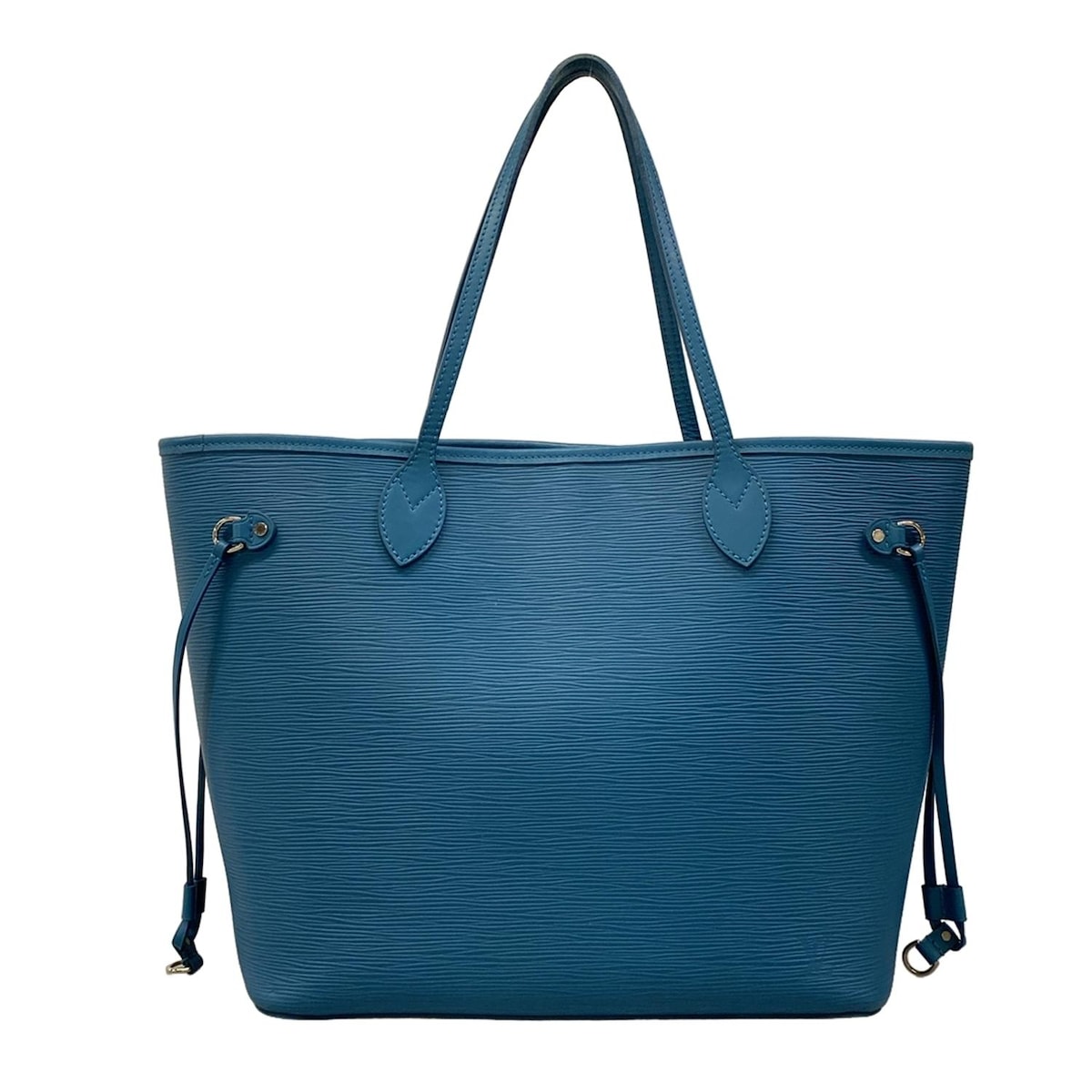 【中古】LOUIS VUITTON(ルイヴィトン) ネヴァーフルMM トートバッグ シアン レザー