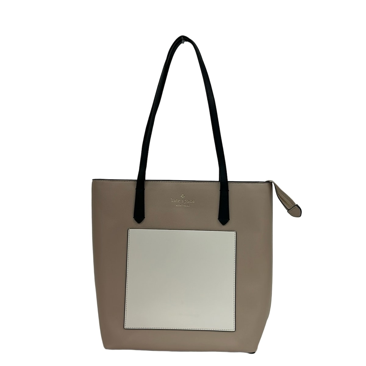 【中古】Kate spade(ケイトスペード) デイリー トート トートバッグ ベージュ×白×黒 なめし革