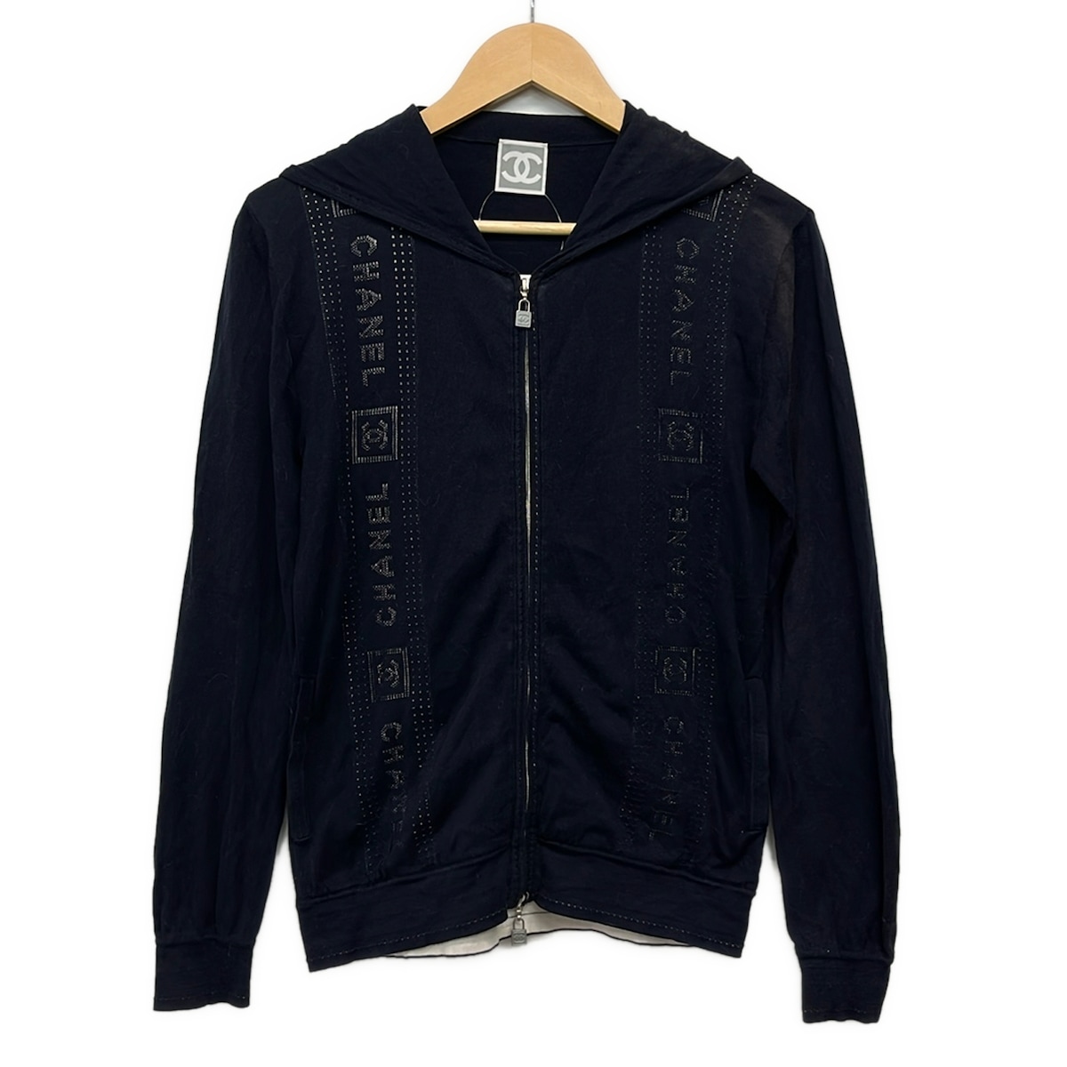 【中古】CHANEL(シャネル) パーカー 運動競技伝達ルート/ジップアップ ダークネイビー