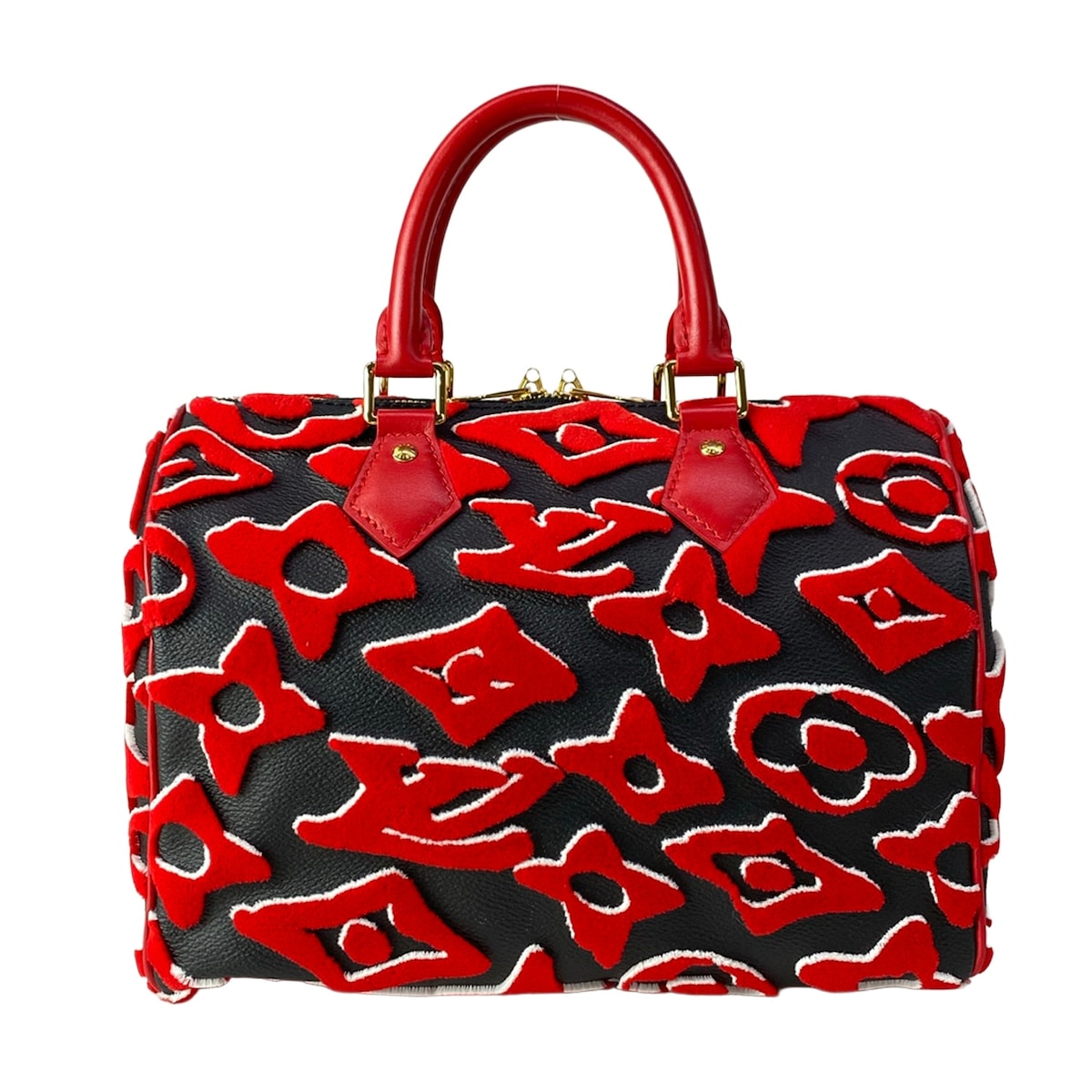 【中古】LOUIS VUITTON(ルイヴィトン) LVXUFスピーディバンドリエール25 ハンドバック 黒いこと/赤いこと