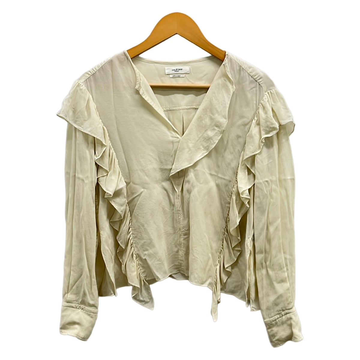 【新着】【中古】ISABEL MARANT ETOILE(イザベルマランエトワール) 長袖カットソー フリル アイボリー