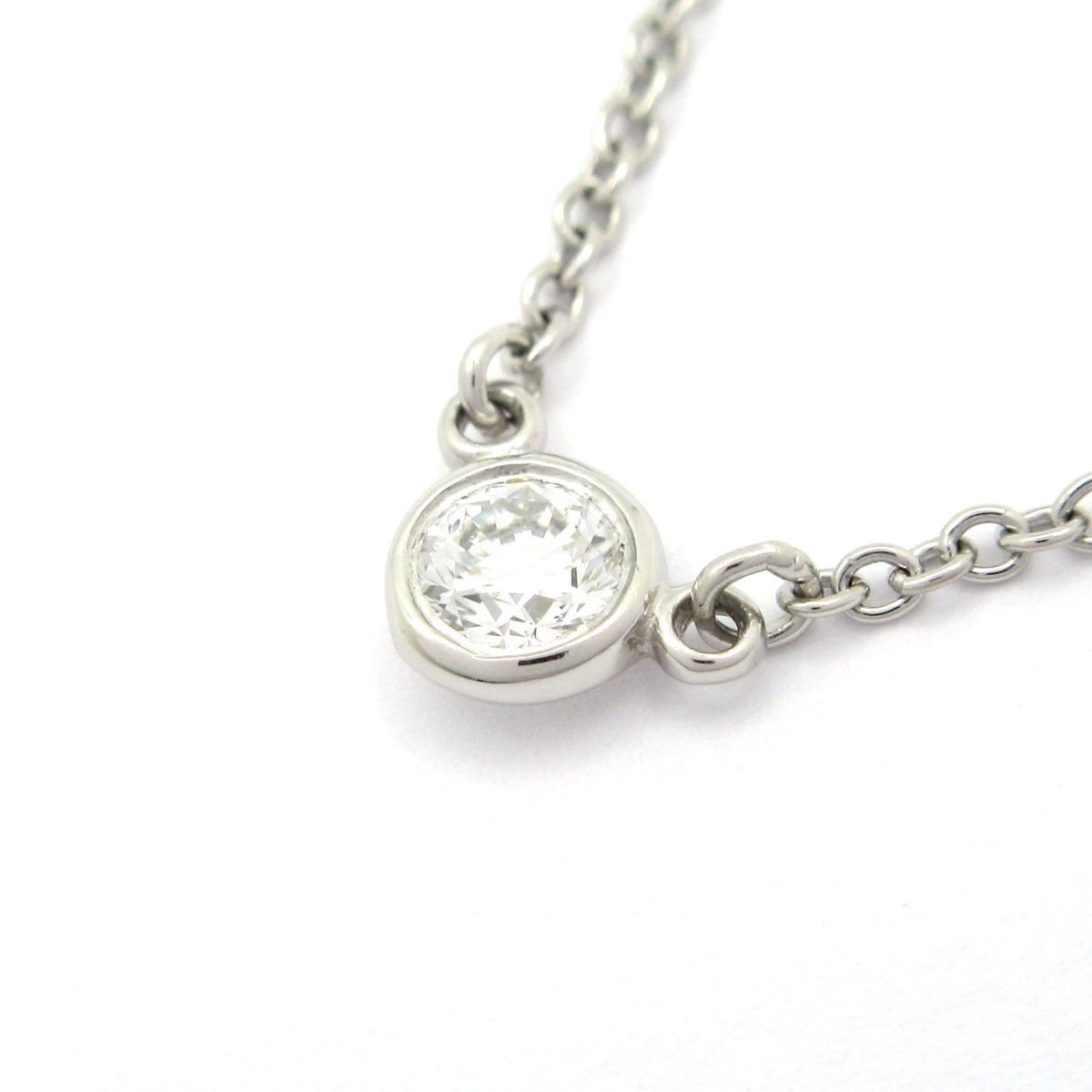 【新着】【中古】TIFFANY&Co.(ティファニー) バイザヤード ネックレス 1Pダイヤ/ダイヤ約0.1カラット Pt950×ダイヤモンド