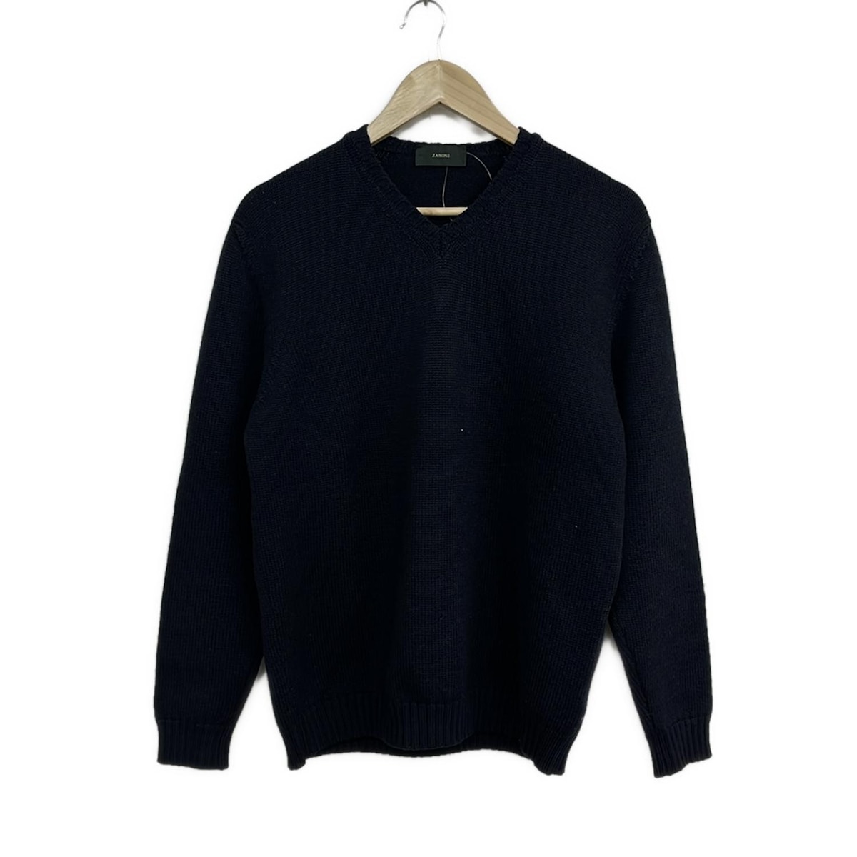 【中古】ZANONE(ザノーネ) 長袖セーター Vネック ダークネイビー