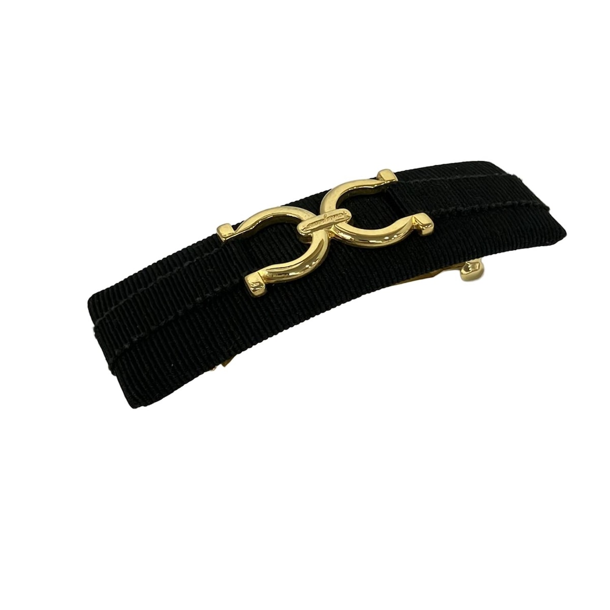 【新着】【中古】FERRAGAMO/SalvatoreFerragamo(サルバトーレフェラガモ) バレッタ ガンチーニ 黒×ゴールド