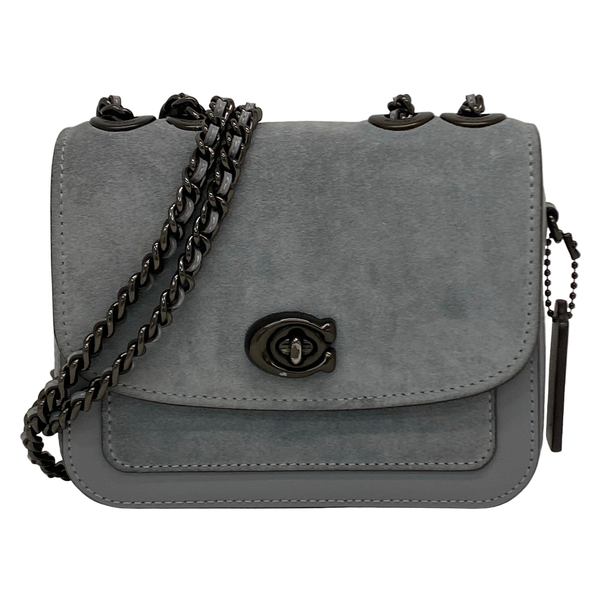 【新着】【中古】COACH(コーチ) ショルダーバッグ チェーンショルダー グレー