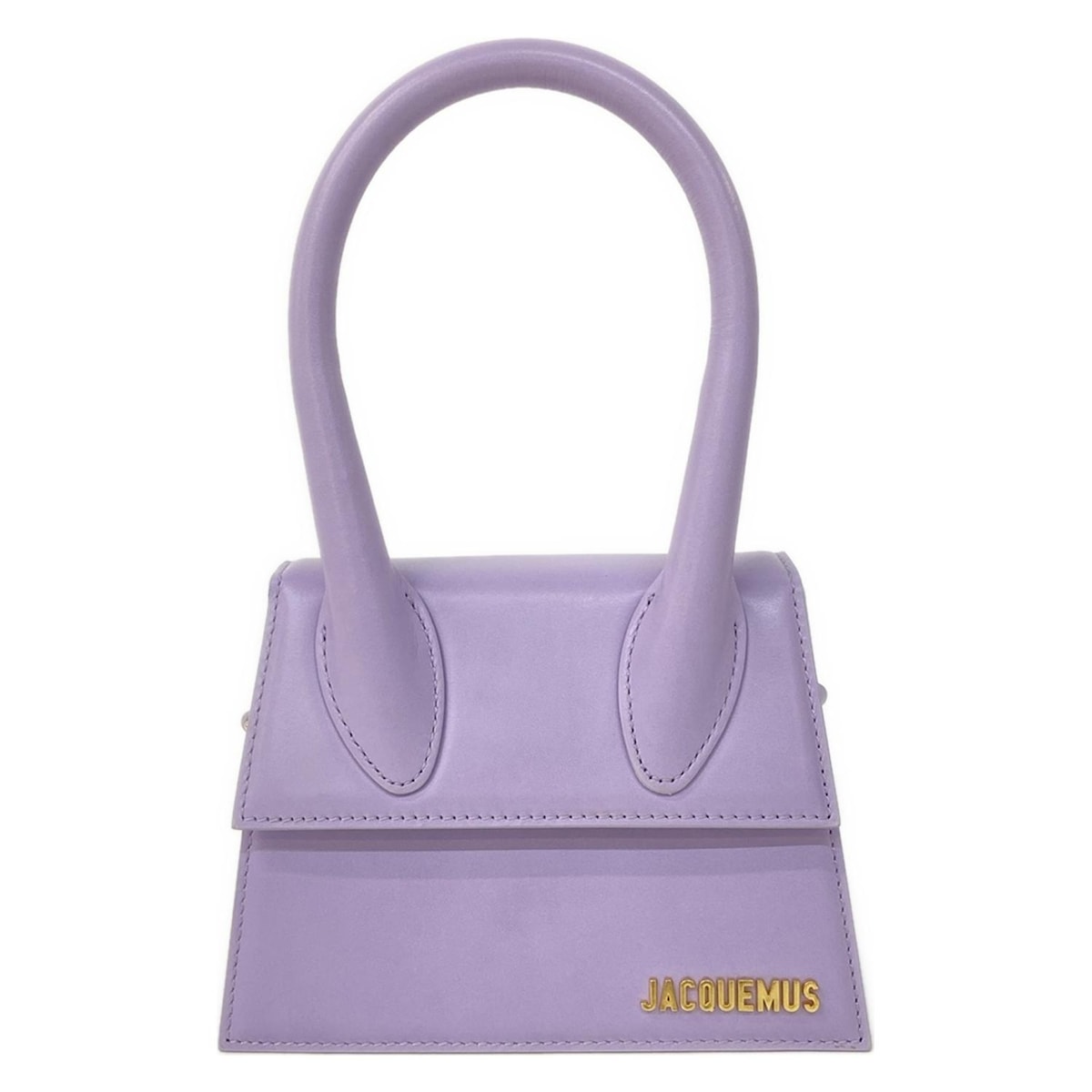 【新着】【中古】JACQUEMUS(ジャックムス) ハンドバッグ ライトパープル×ゴールド レザー