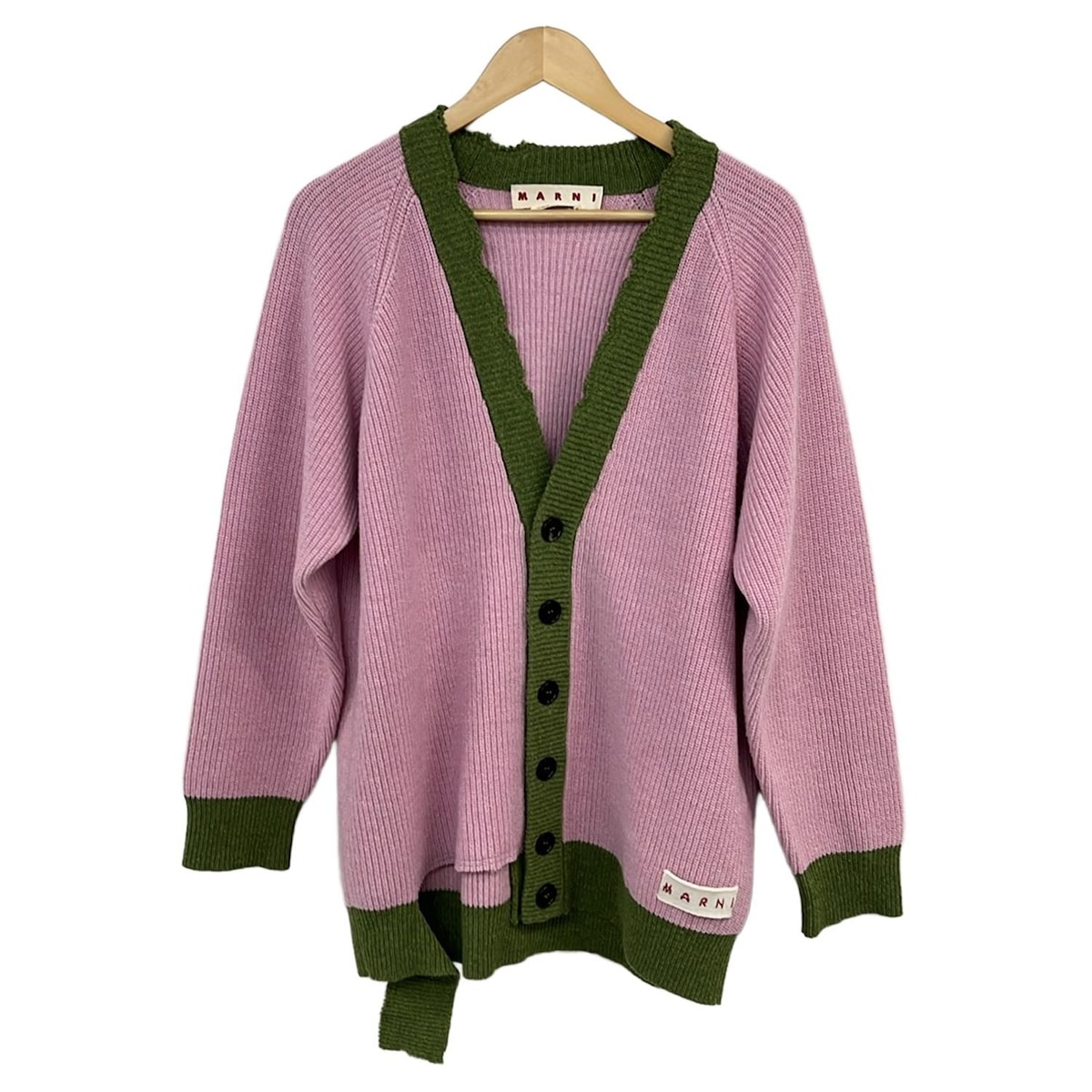 【新着】【中古】MARNI(マルニ) カーディガン 長袖 ピンク×イエローグリーン