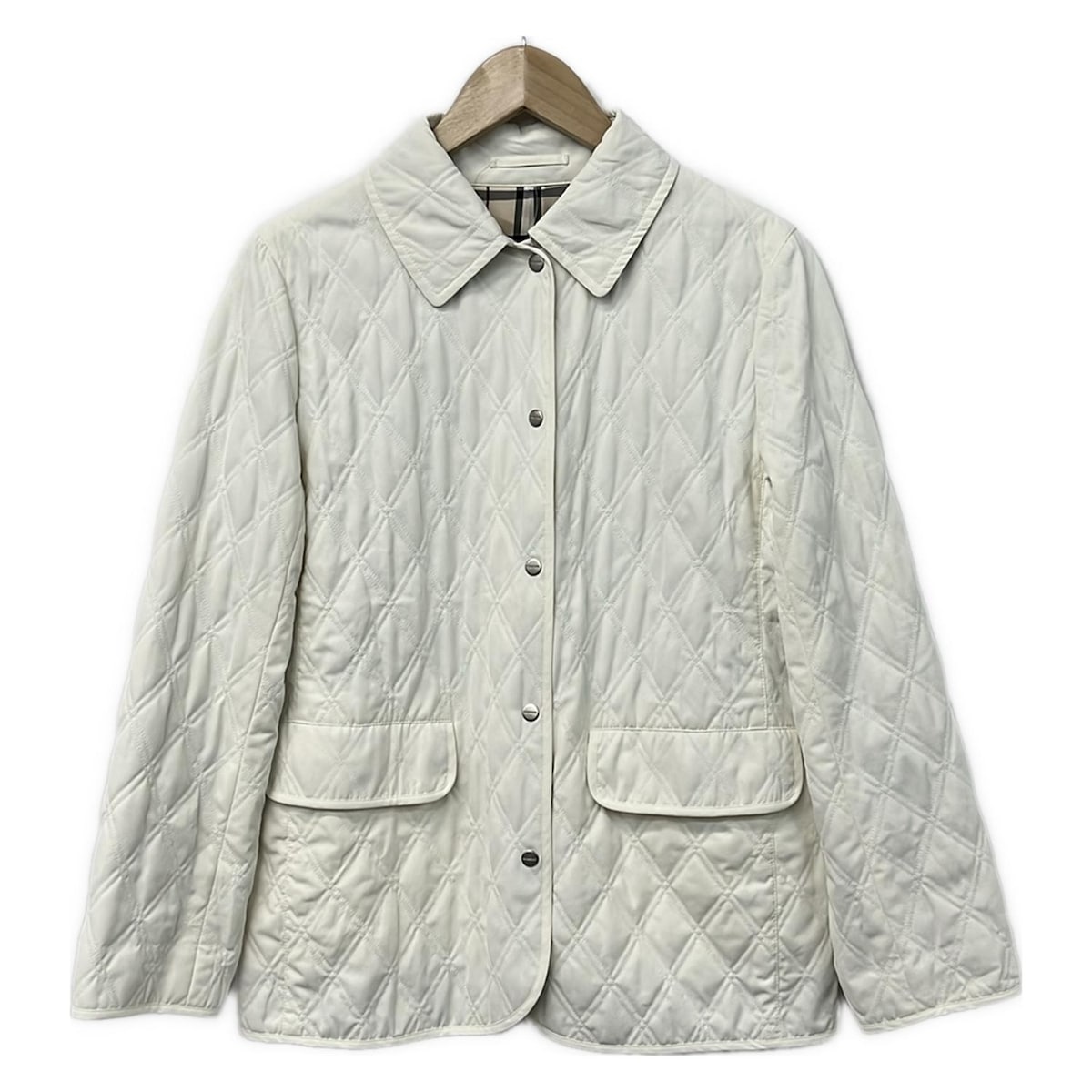 【新着】【中古】Burberry LONDON(バーバリーロンドン) ブルゾン 長袖/中綿/キルティング/秋/冬 白
