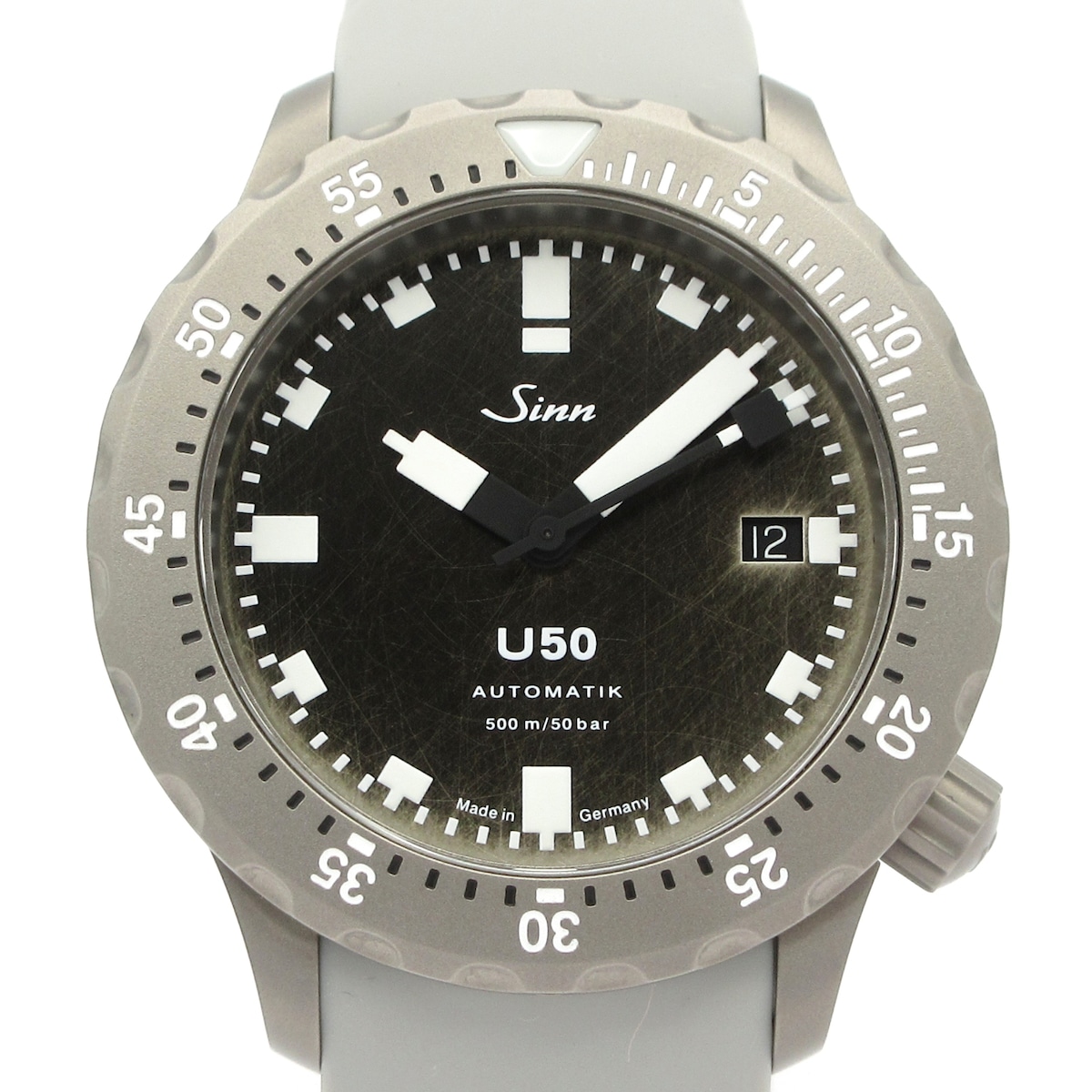 【新着】【中古】Sinn(ジン) U50.DS 腕時計 SS/世界1000本限定(0118/1000)/スクラッチ加工ダイヤル 黒×シルバー