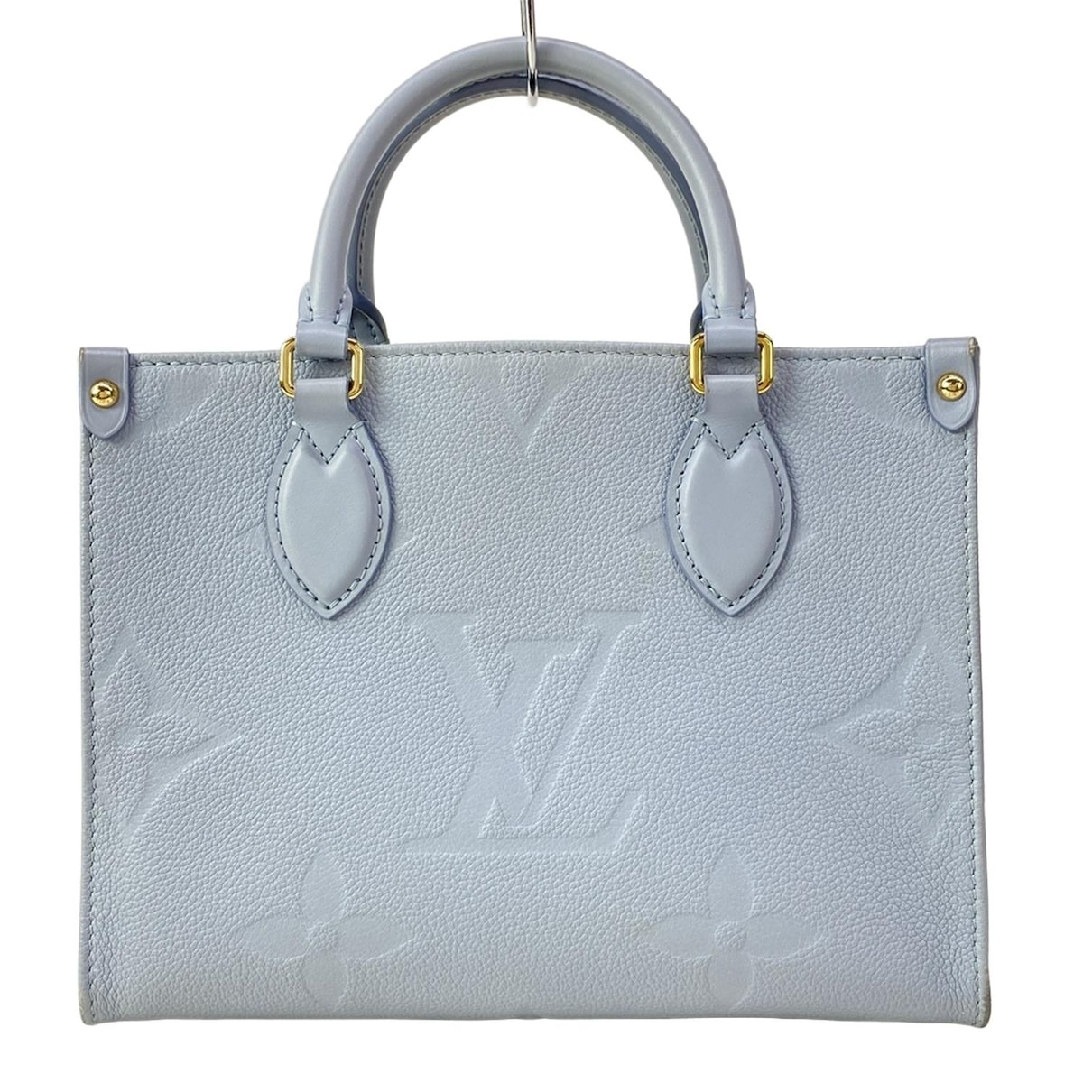 【中古】LOUIS VUITTON(ルイヴィトン) オンザゴーPM トートバッグ ブルー レザー、牛革