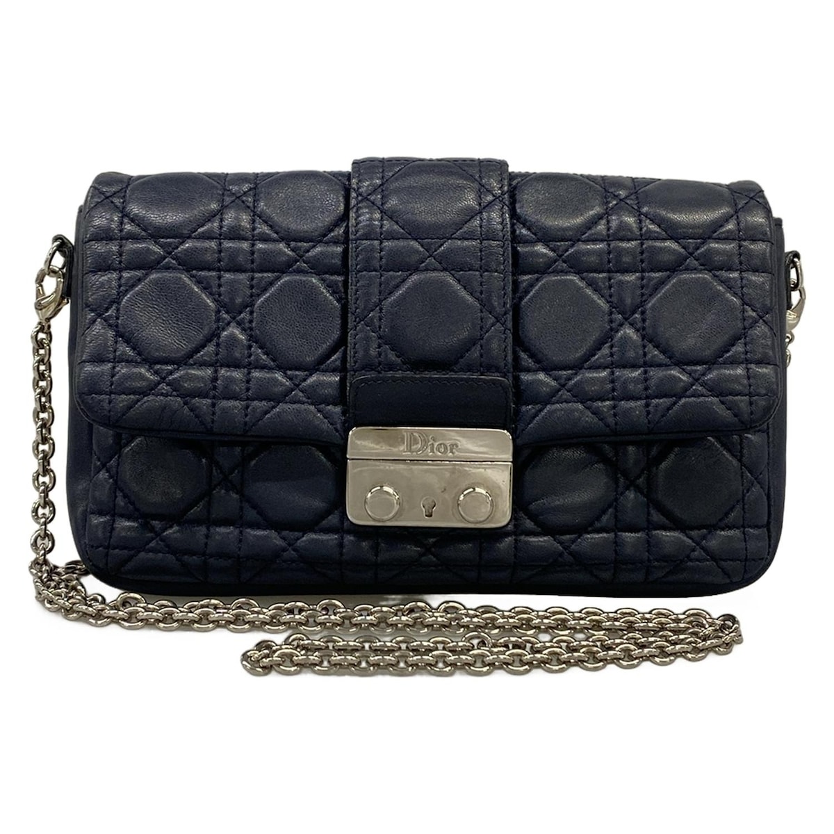 【新着】【中古】DIOR/ChristianDior(クリスチャンディオール/ディオール) ニュー鍵を掛ける/カナージュステッチ ショルダーバッグ チェーン店肩先 米国海軍 なめし革