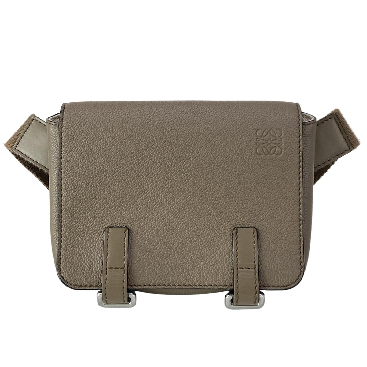 【新着】【中古】LOEWE(ロエベ) ミリタリーメッセンジャーバッグ ウエストポーチ ダークブラウン レザー