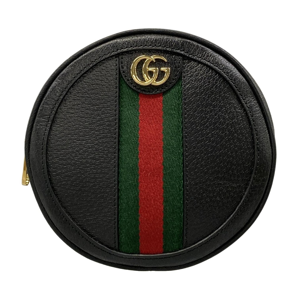 【中古】GUCCI(グッチ) オフィディア ミニ うしろ側容器に並べる 背嚢 黒×緑であること×赤いこと なめし革