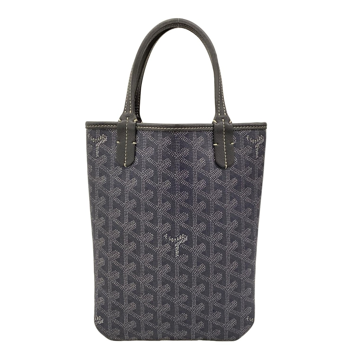 【新着】【中古】GOYARD(ゴヤール) ポワティエ ハンドバッグ グレー レザー