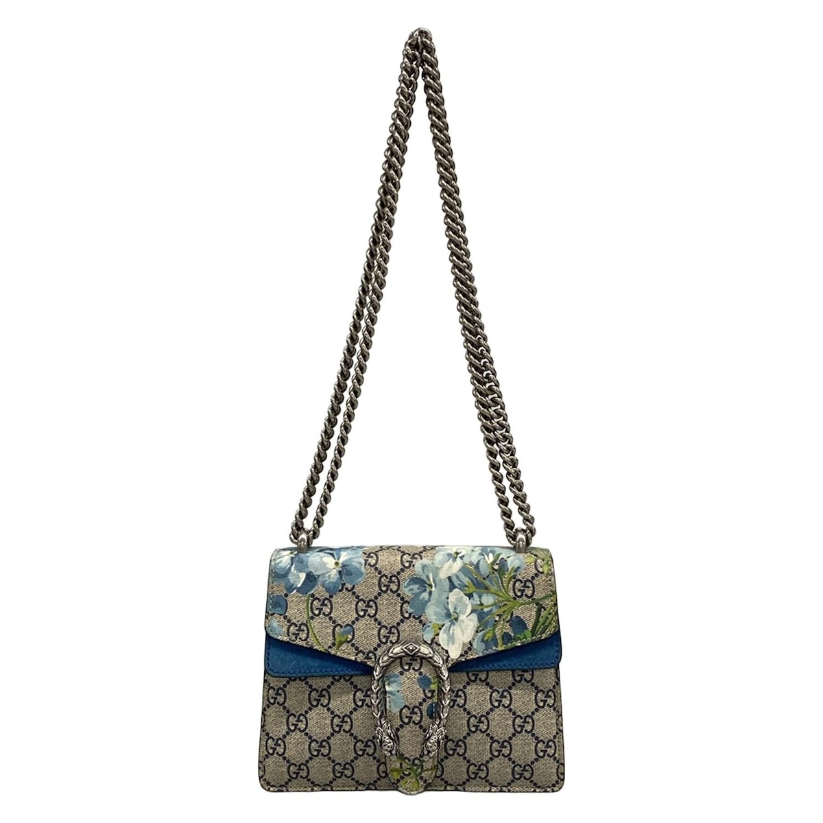 【新着】【中古】GUCCI(グッチ) ディオニュソス/GGブルームス ショルダーバッグ チェーンショルダー ベージュ×ライトブルー×マルチ