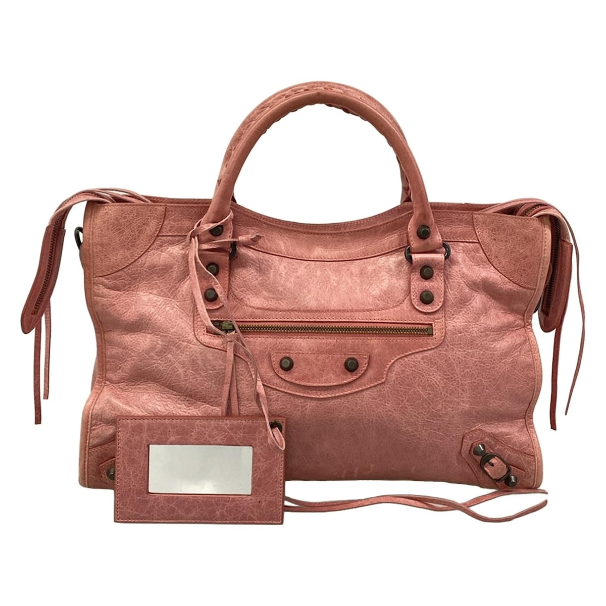 【中古】BALENCIAGA(バレンシアガ) ザ・シティ ハンドバッグ ピンク レザー
